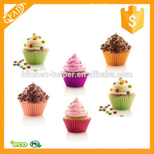 Muffin do silicone do preço de fábrica Eco-Friendly e envoltórios do cozimento do cupcake